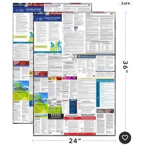 2025 California State and Federal Labor Laws Poster English Version OSHA Posting